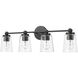 Lauryn 4 Light 30.5 inch Matte Black Vanity Light Wall Light